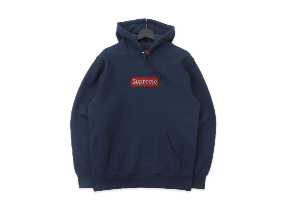 Supreme / Swarovski® Box Logo Hooded Sweeatshirt "Navy"