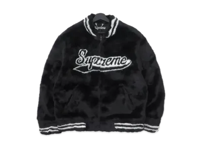 Supreme Faux Fur Varsity Jacket "Black"