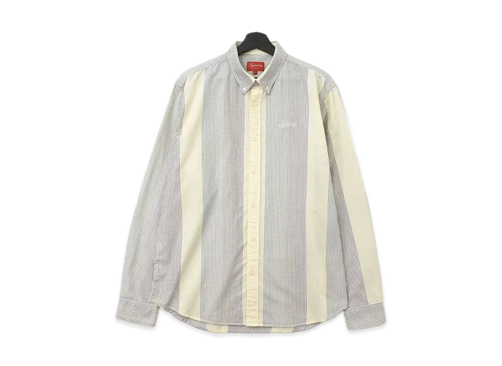 シュプリーム オックスフォード シャツ "アイボリー/グレー"
