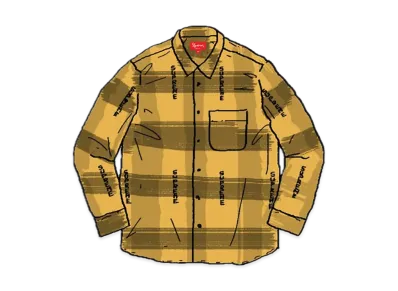 Supreme Logo Plaid Shirt "Yellow"