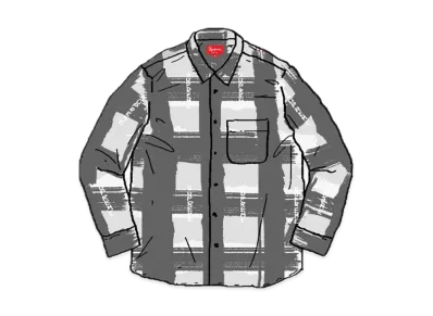 Supreme Logo Plaid Shirt "Black"