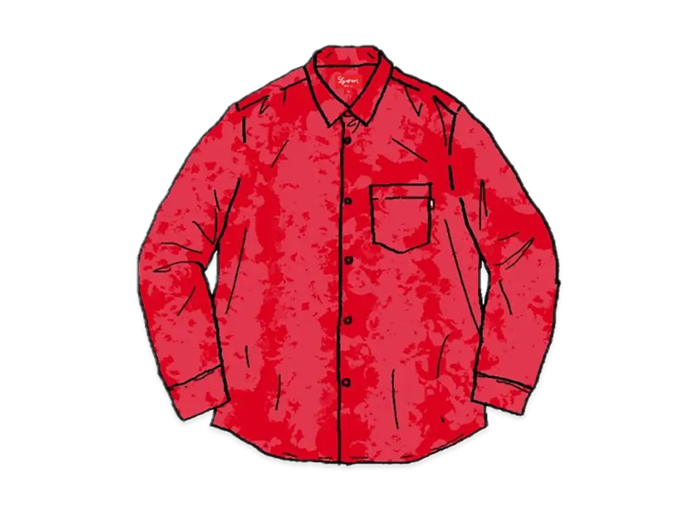 Supreme Snakeskin Jacquard Shirt "Red"