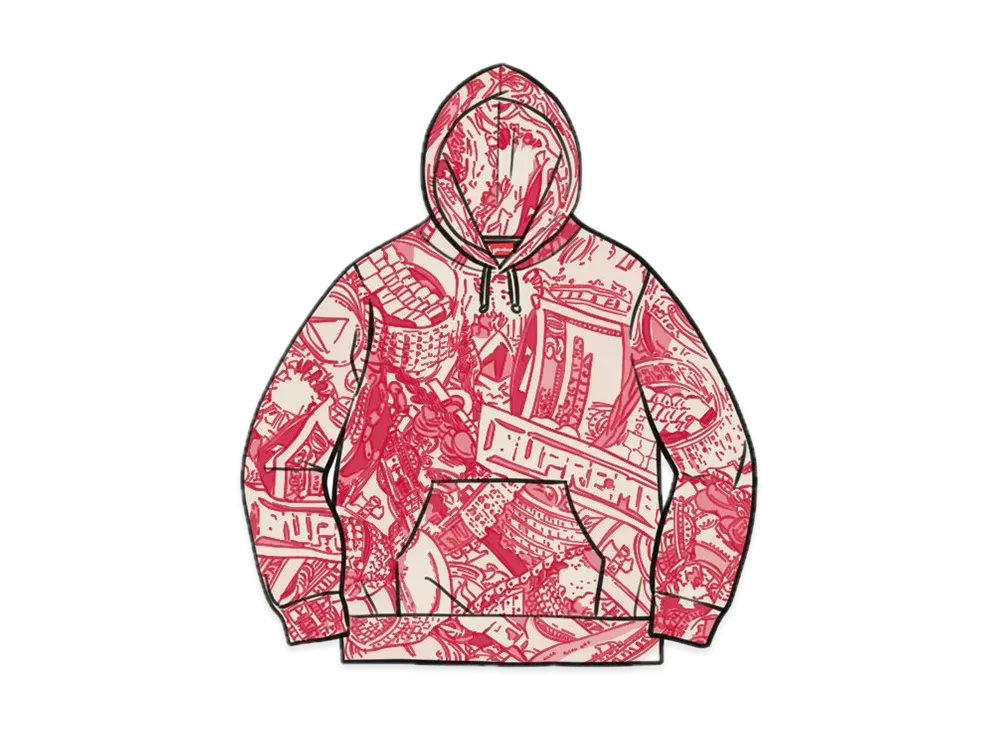 Supreme Bling Hooded Sweatshirt "Red"