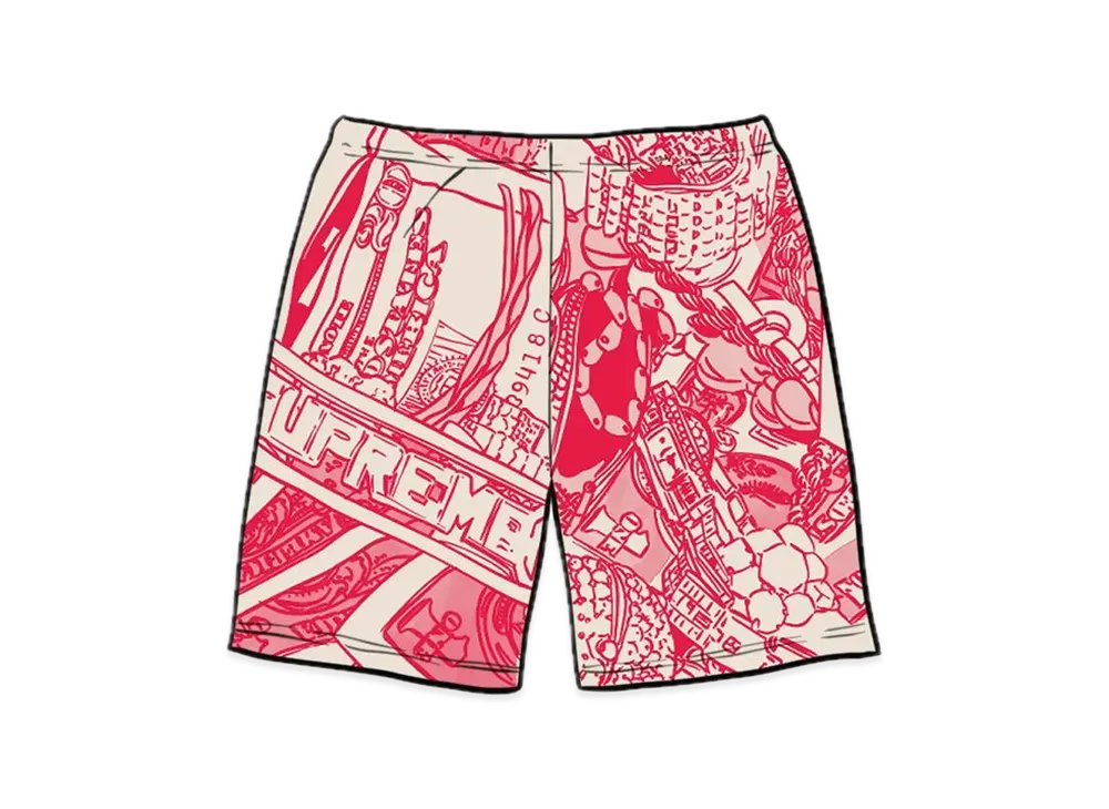 Supreme Bling Sweatshort "Red"