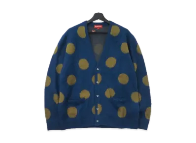 Supreme Brushed Polka Dot Cardigan "Navy"