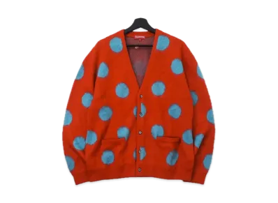 Supreme Brushed Polka Dot Cardigan "Red"