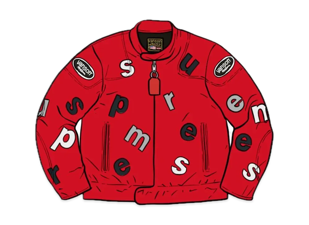 Supreme / Vanson Leathers® Letters Cordura® Jacket "Red"