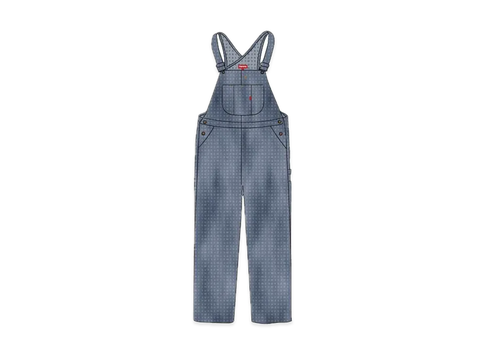 Supreme ジャカードロゴデニムオーバーオール Mサイズ ピンク Supreme Jacquard Logos Denim Overalls 
