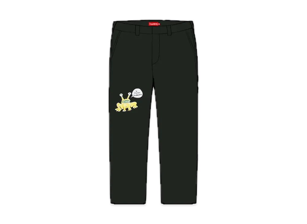 Supreme Daniel Johnston Embroidered Work Pant "Black"