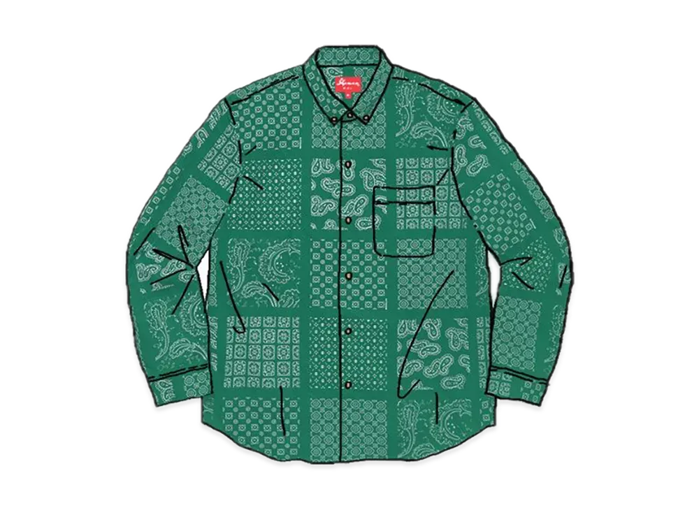 Supreme Paisley Grid Shirt "Green"