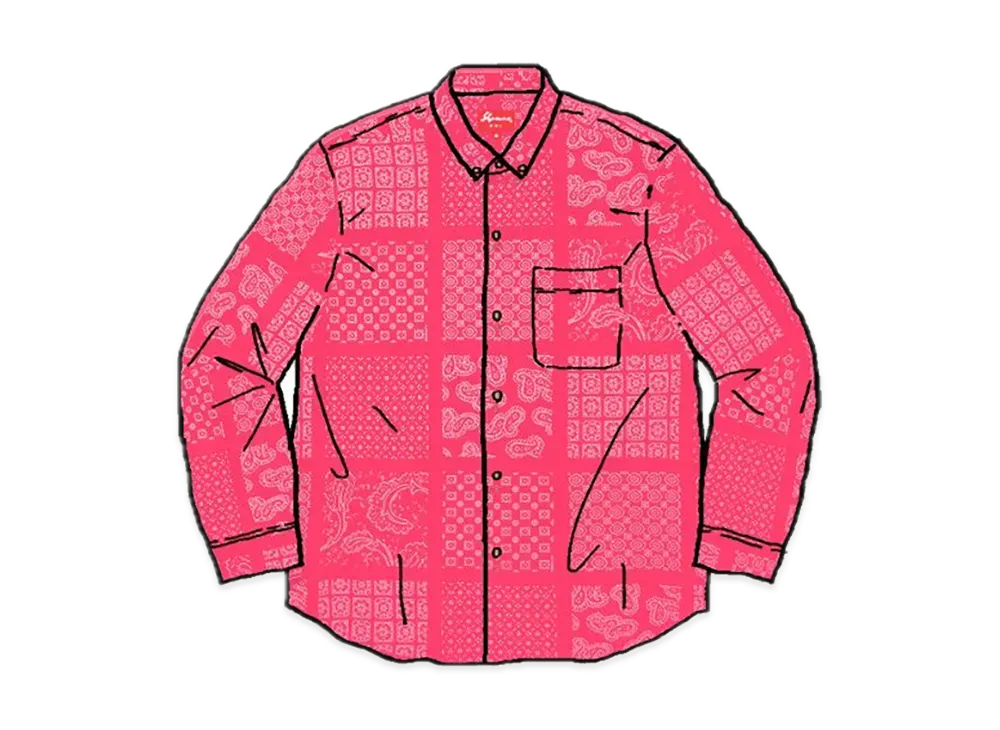 Supreme Paisley Grid Shirt "Red"