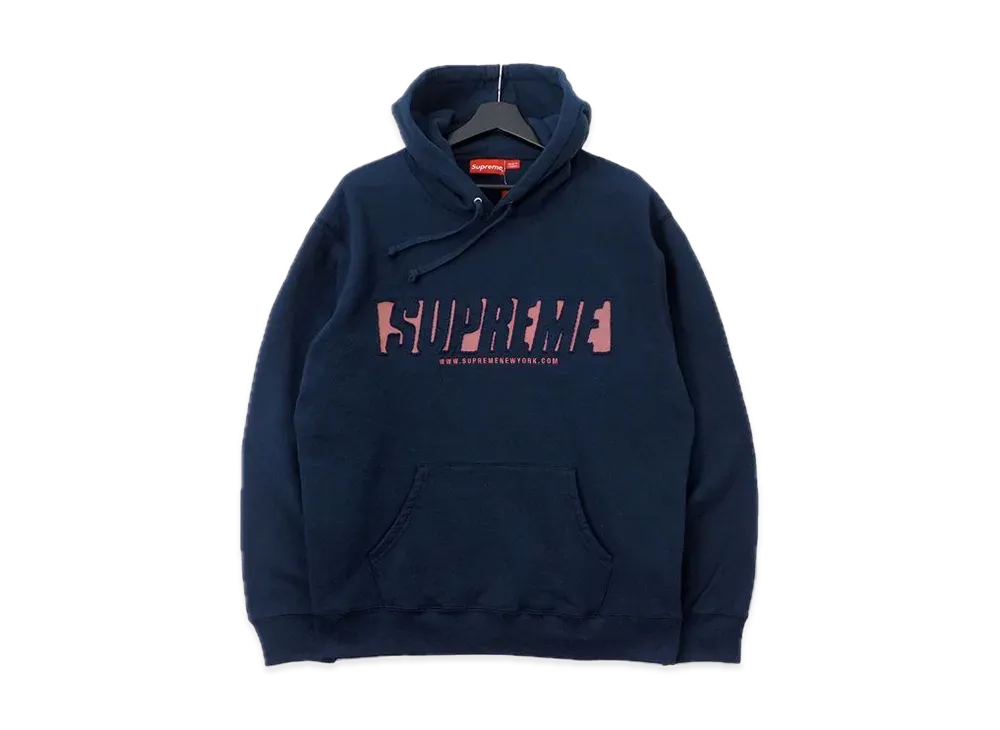 Supreme Reflective Cutout Hooded Sweatshirt "Navy"