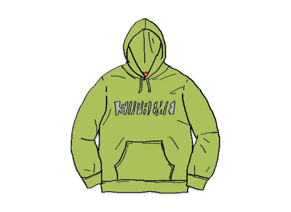 Supreme Reflective Cutout Hooded Sweatshirt "Green"