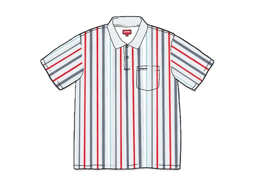 Supreme Vertical Stripe Polo "White"