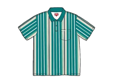 Supreme Vertical Stripe Polo "Green"