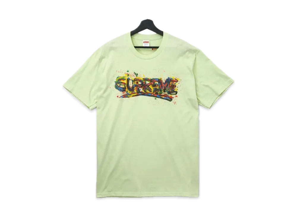 シュプリーム ペイント ロゴ Tシャツ "パール ミント"