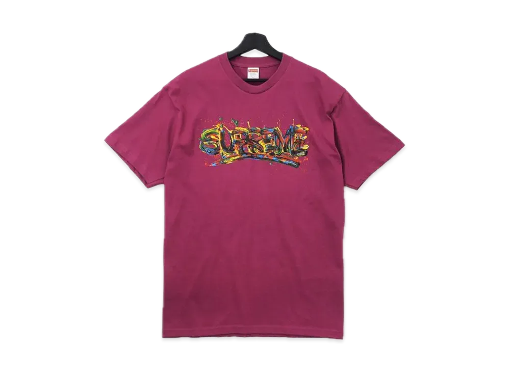シュプリーム ペイント ロゴ Tシャツ "コチニール レッド"