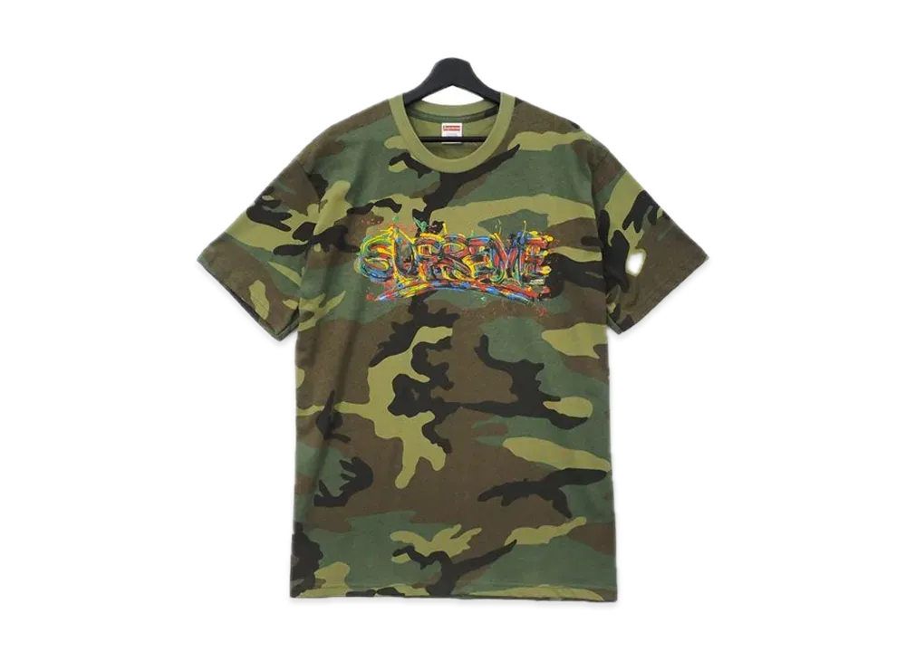 シュプリーム ペイント ロゴ Tシャツ "カモ"