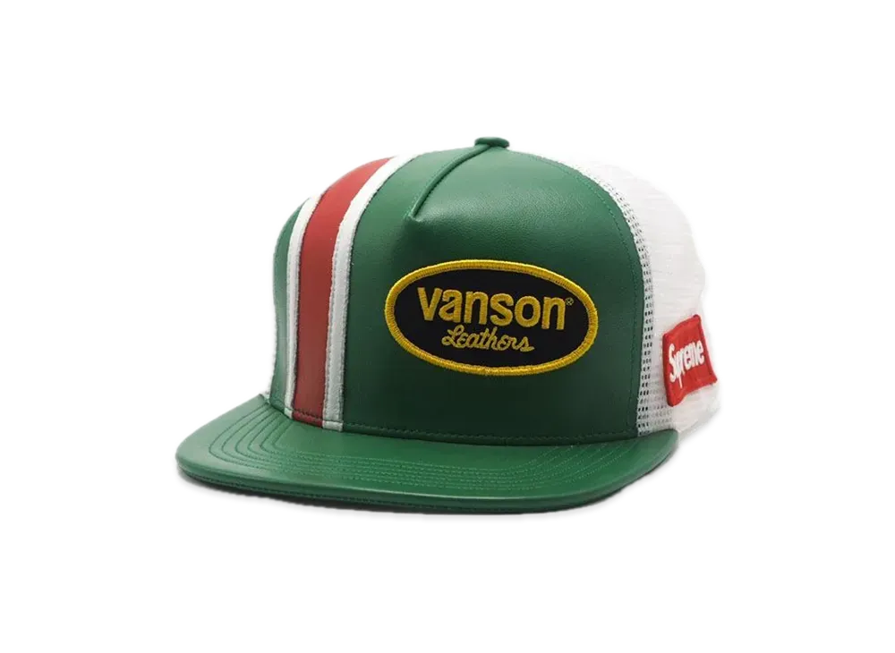 シュプリーム バンソン レザー メッシュ バック ファイブ パネル "グリーン"