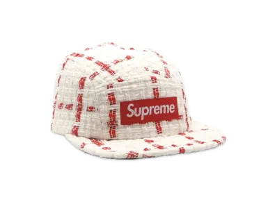 Supreme Ribbon Bouclé Camp Cap "White"
