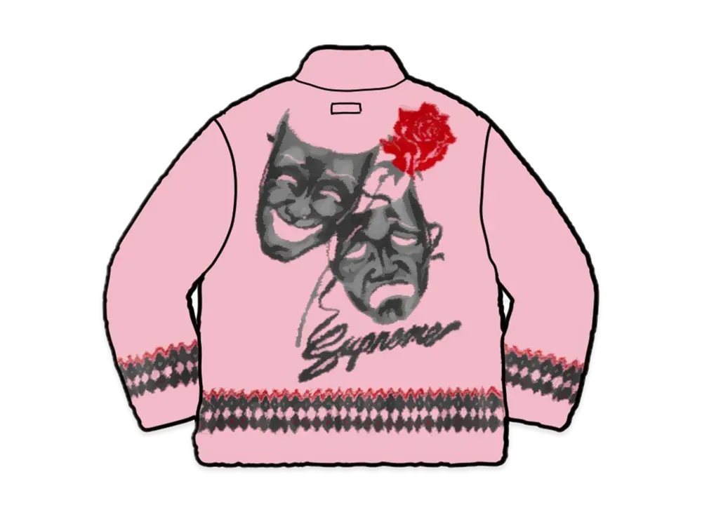 Supreme Drama Mask Fleece Jacket "Pink"