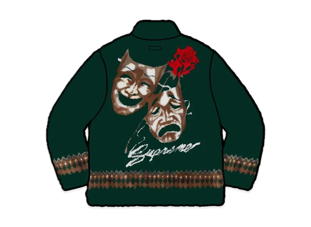 Supreme Drama Mask Fleece Jacket "Green"