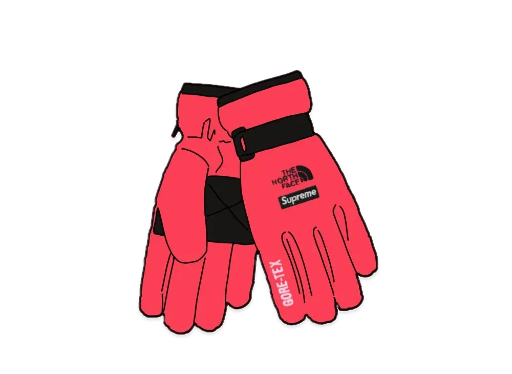 Supreme x The North Face RTG Fleece Gloves "Red"