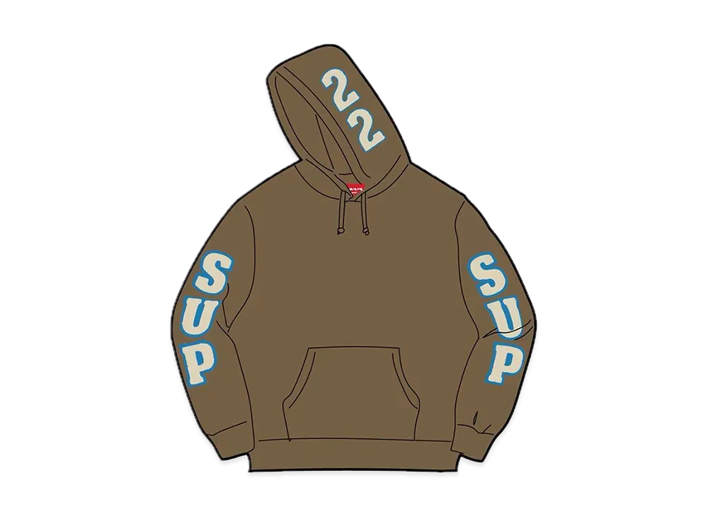 Supreme Team Chenille Hooded Sweatshirt "Olive Brown"