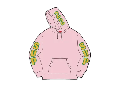 Supreme Team Chenille Hooded Sweatshirt "Light Pink"
