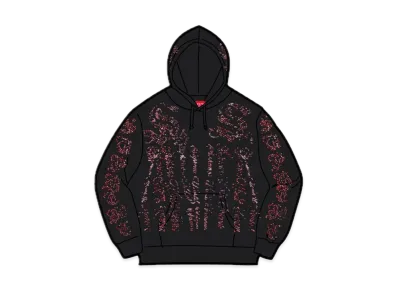 Supreme Rhinestone Zip Up Hooded Sweatshirt "Black"