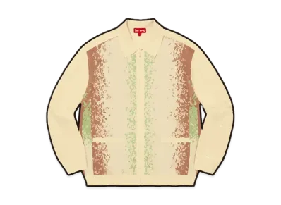 Supreme Gradient Stripe Zip Up Cardigan "Pale Yellow"