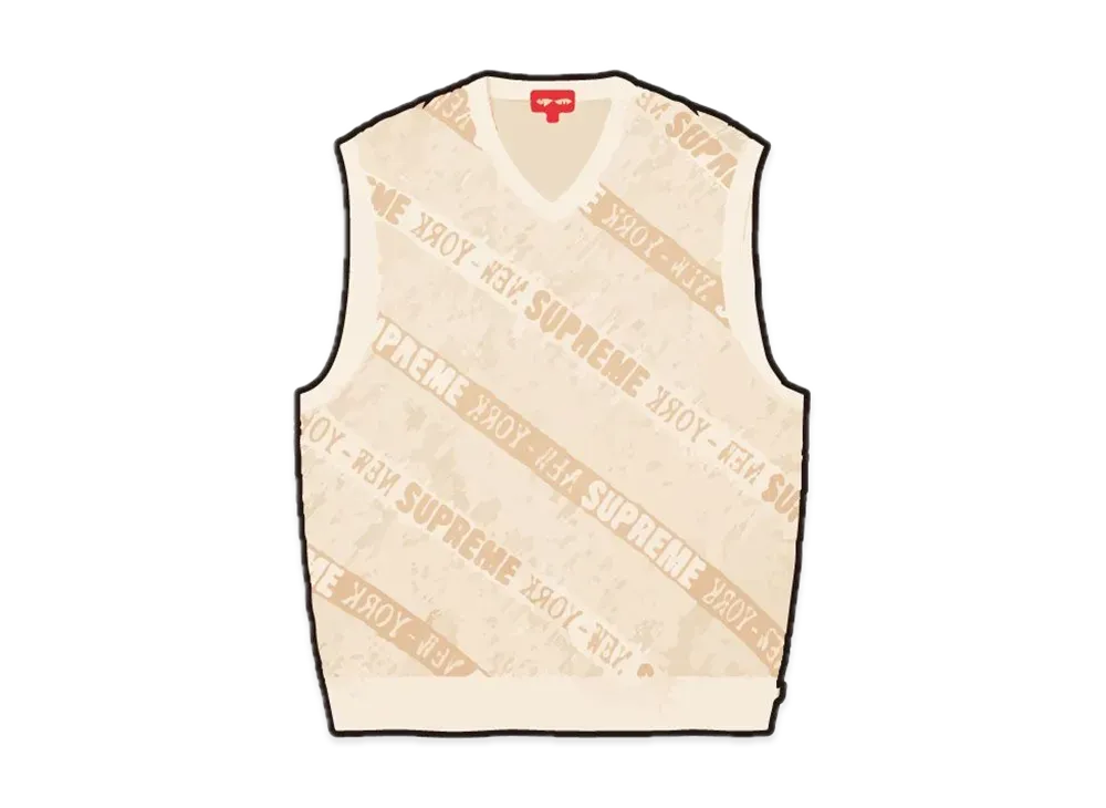 Supreme Stripe Sweater Vest "White"