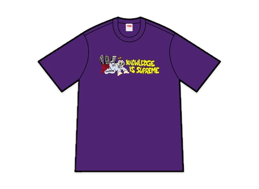 Supreme Stick Tee パープル Mサイズ ステッカー5枚 Supreme Stick Tee