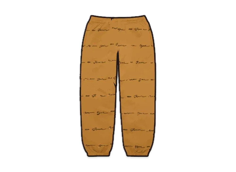 Supreme Script Stripe Sweatpant "Dark Mustard"