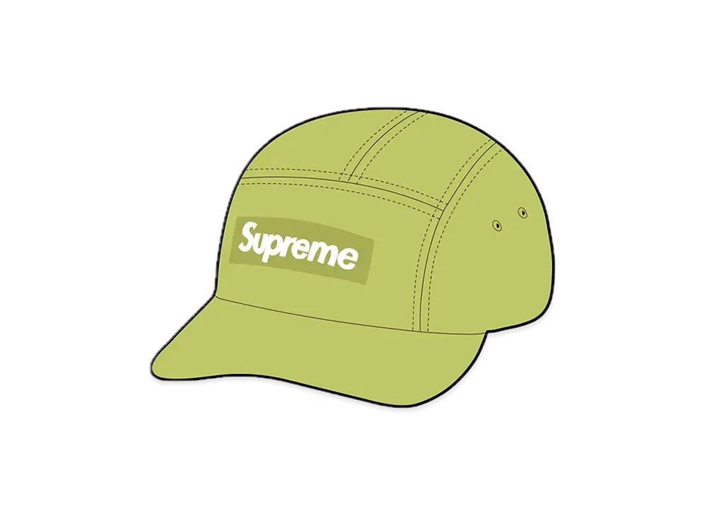 Supreme Washed Chino Twill Camp Cap "Dark Lime"(22SS)