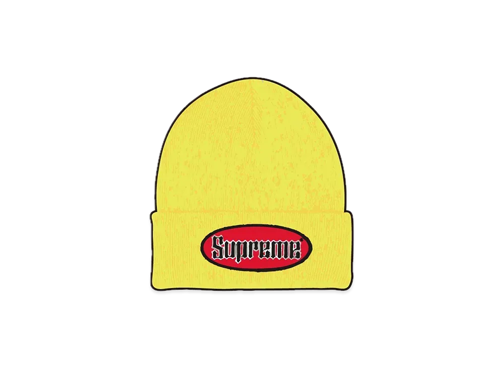 Supreme Oval Patch Beanie "Yellow"