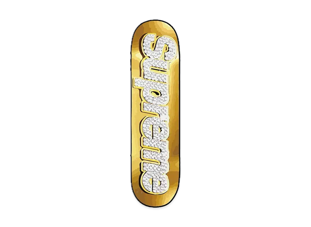 Supreme Bling Box Logo Skateboard "Gold"