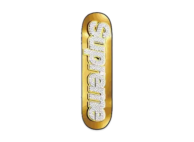 Supreme Bling Box Logo Skateboard "Gold"