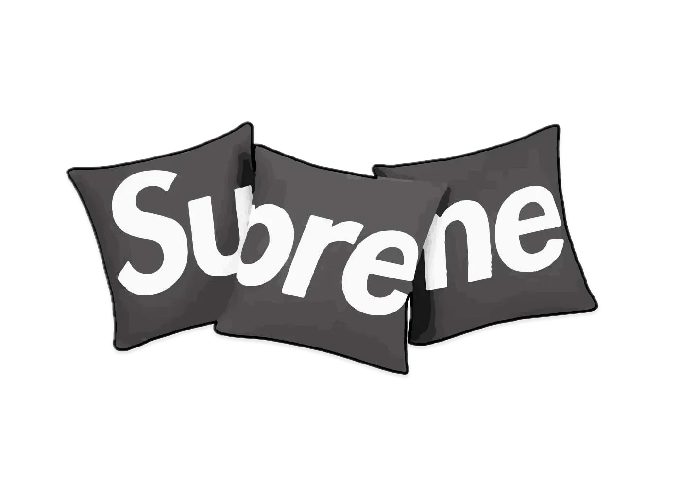 Supreme Jules Pansu Pillows (Set of 3) "Black"