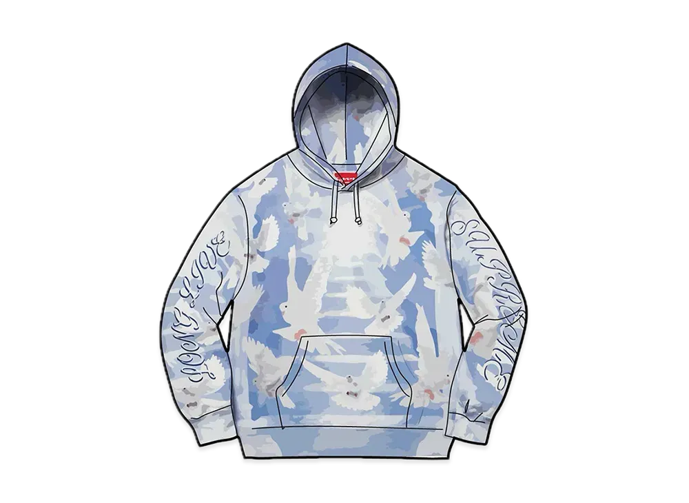 Supreme Doves Hooded Sweatshirt "Blue"