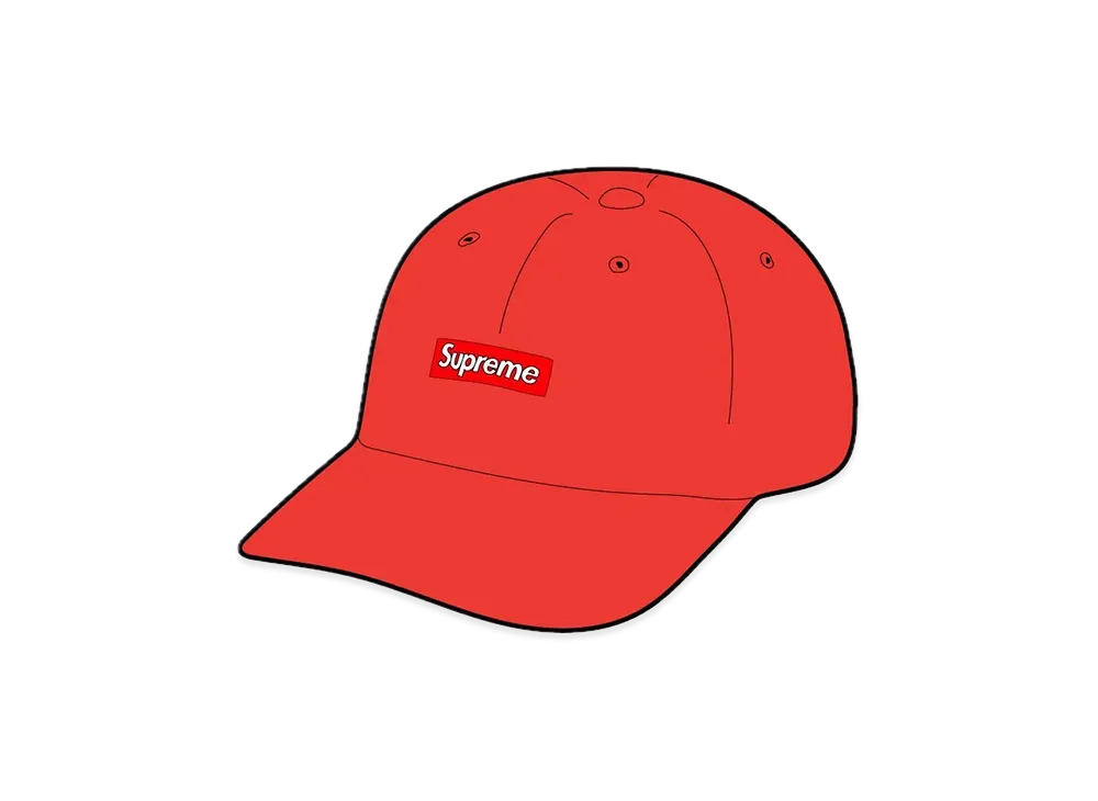 Supreme Small Box Coated Linen 6 Panel "Red"