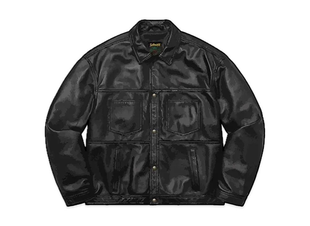 Supreme Schott Leather Work Jacket "Black"
