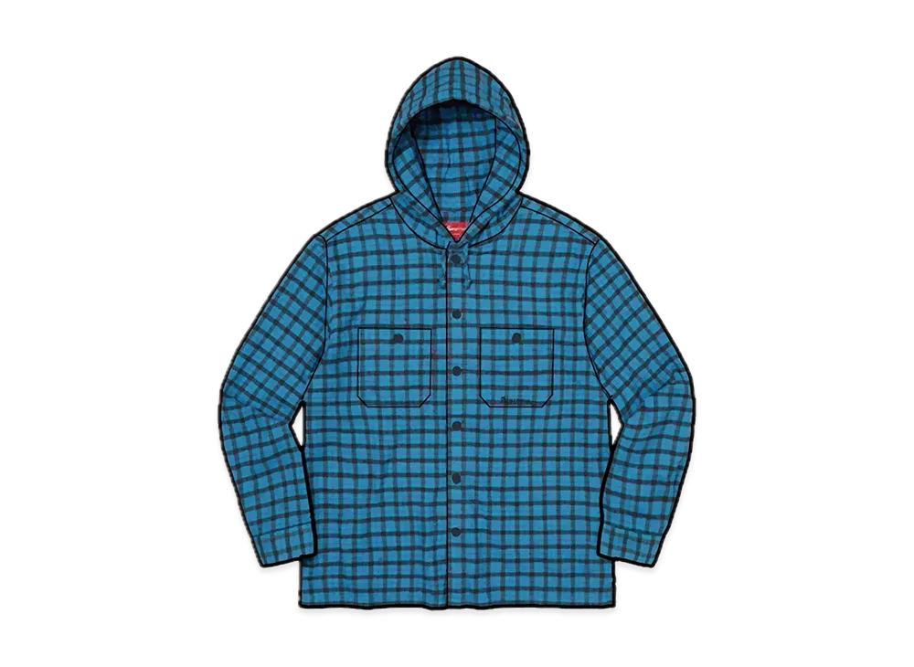 Supreme Mini Plaid Hooded Shirt "Blue"