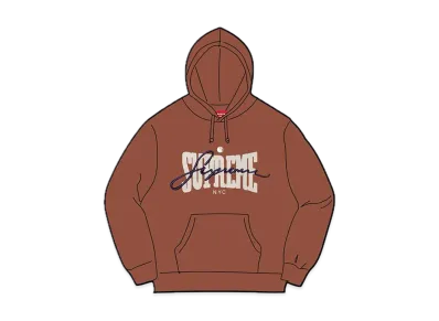 Supreme Embroidered Chenille Hooded Sweatshirt "Brown"