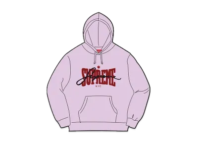 Supreme Embroidered Chenille Hooded Sweatshirt "Pale Purple"