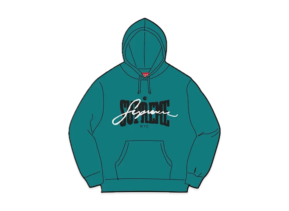 Supreme Embroidered Chenille Hooded Sweatshirt "Dark Teal"