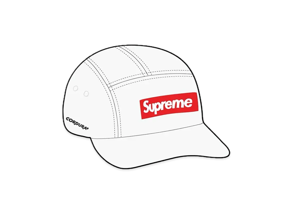 Supreme Coated Cordura Camp Cap "White"