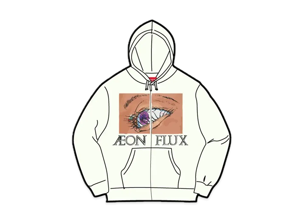Supreme Aeon Flux Zip Up Hooded Sweatshirt "White"