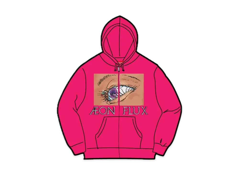 Supreme Aeon Flux Zip Up Hooded Sweatshirt "Fuchsia"