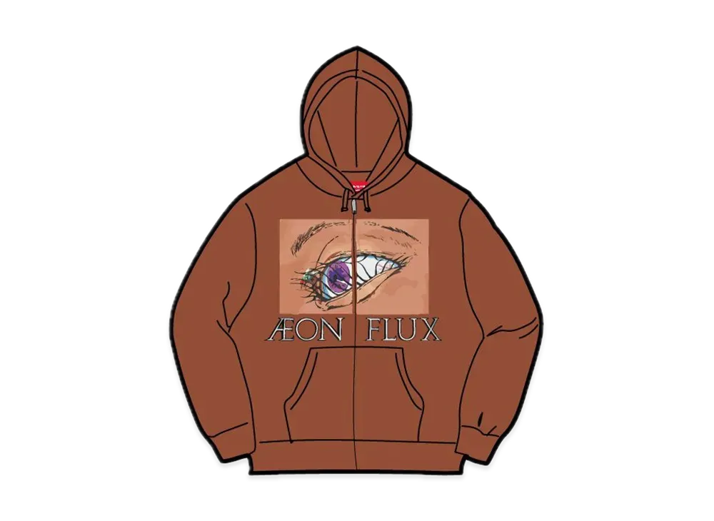Supreme Aeon Flux Zip Up Hooded Sweatshirt "Brown"